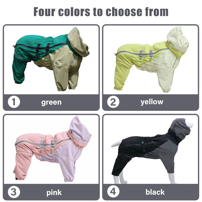 Color Block Polyester Four Legged Jumpsuit For Medium Large Dogs