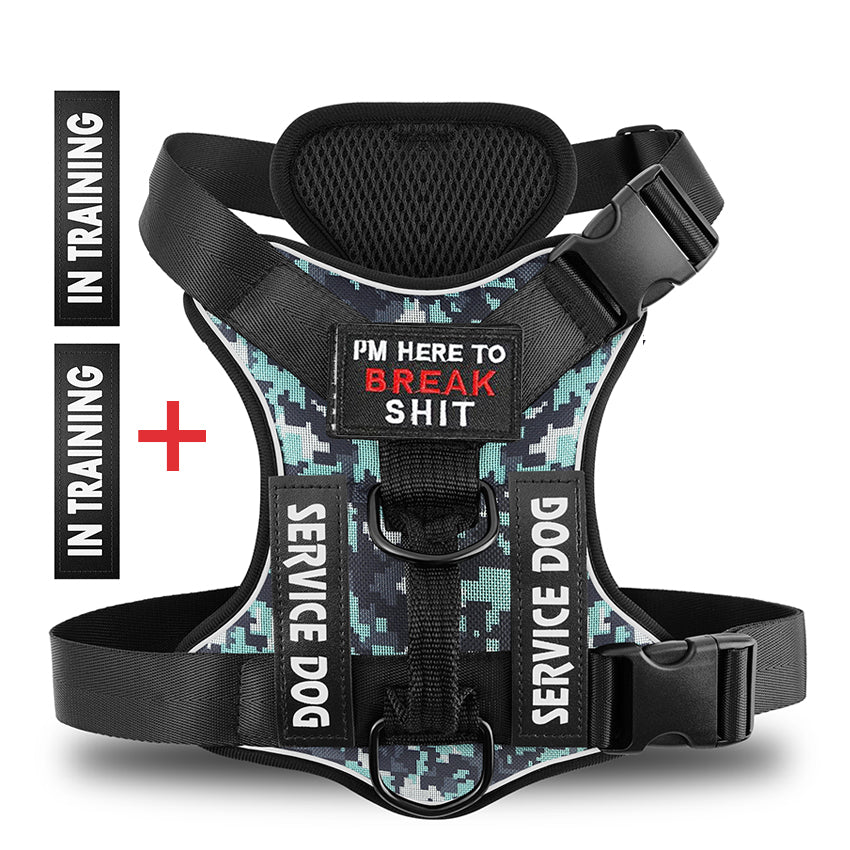 No Pull Reflective Tactical Vest Style Dog Harness For Outdoor Training Walking
