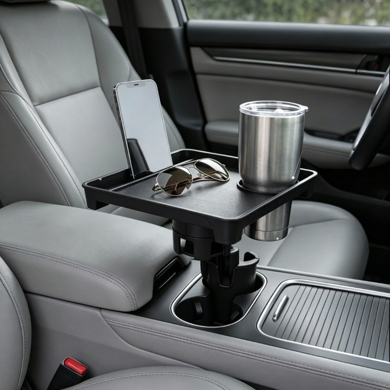 💰 Descuento instantáneo ⏳ Expansor de portavasos para coche con bandeja