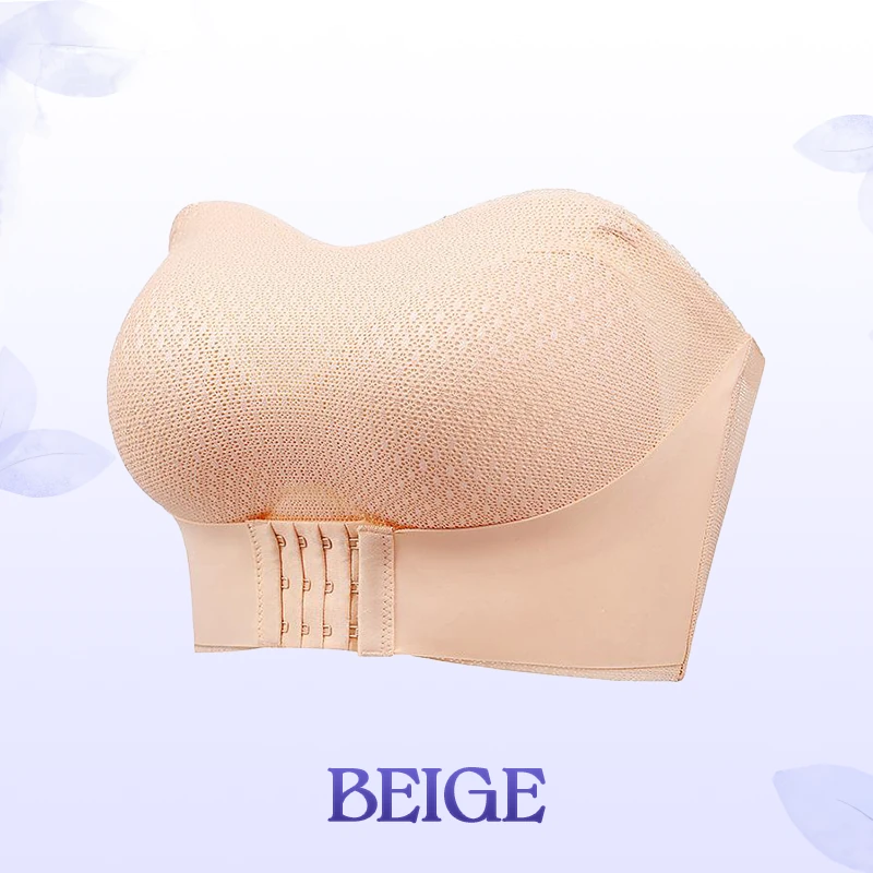 🔥Breathable Non-Slip Strapless Front Buckle Push-Up Bra