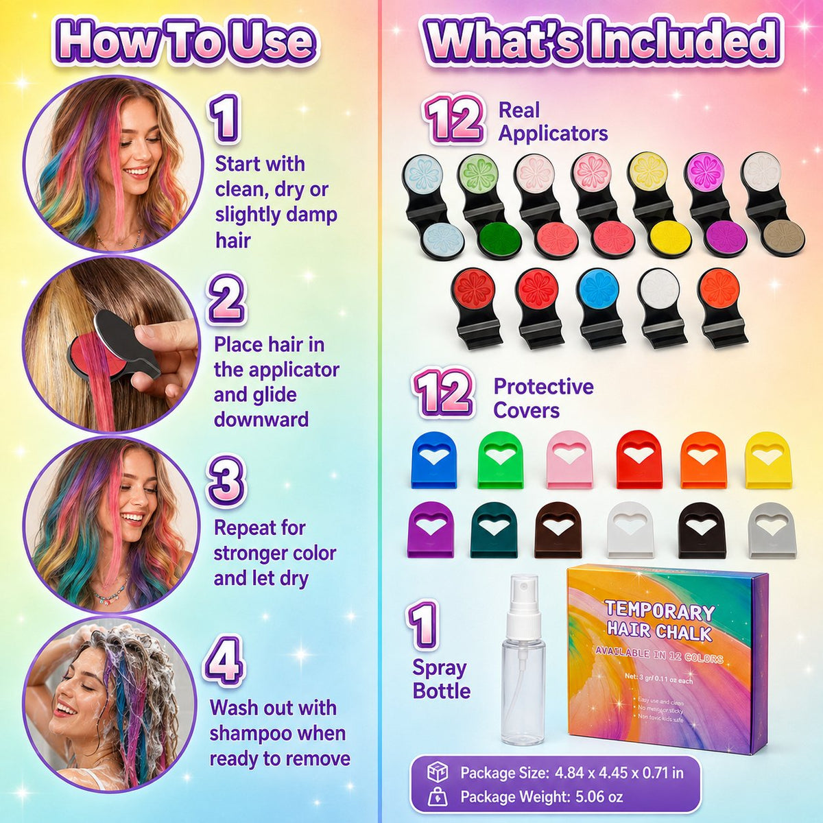 🤑 Unbeatable Savings Only $18.99 ✨12-Color Temporary Hair Chalk Applicator Set for Kids & Adults