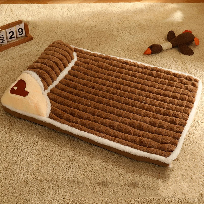 Pet Cervical Support Dog Bed Mat Detachable Washable Dog House For Indoor Pets