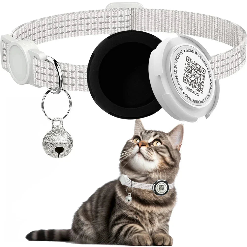 GPS Cat Collar with Airtag Holder & Reflection