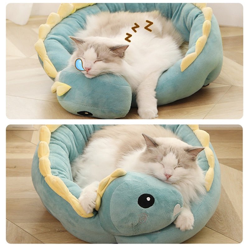 Cozy Dinosaur Cat Bed π¦