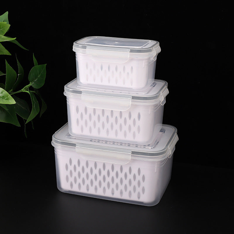 ⚡Flash Sale 50% RABATT🍇3er-Set Obstaufbewahrungsbehälter für den Kühlschrank mit abnehmbarem Sieb