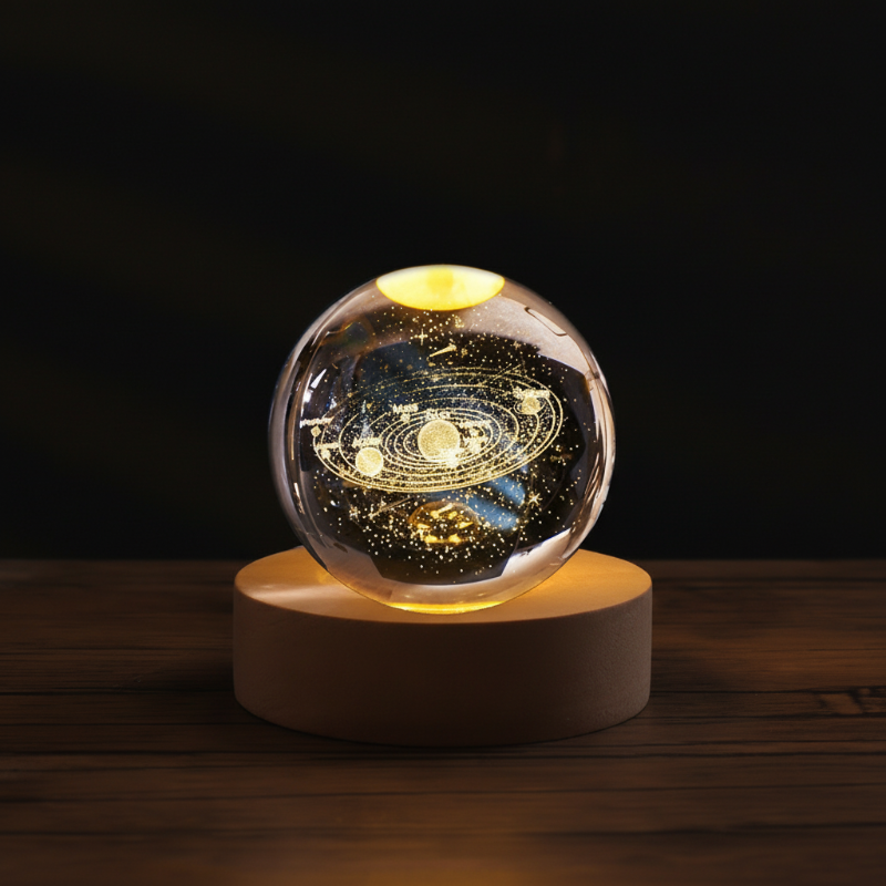 🛒 Mega Bargain 💥Engraved Crystal Glass Ball Night Light