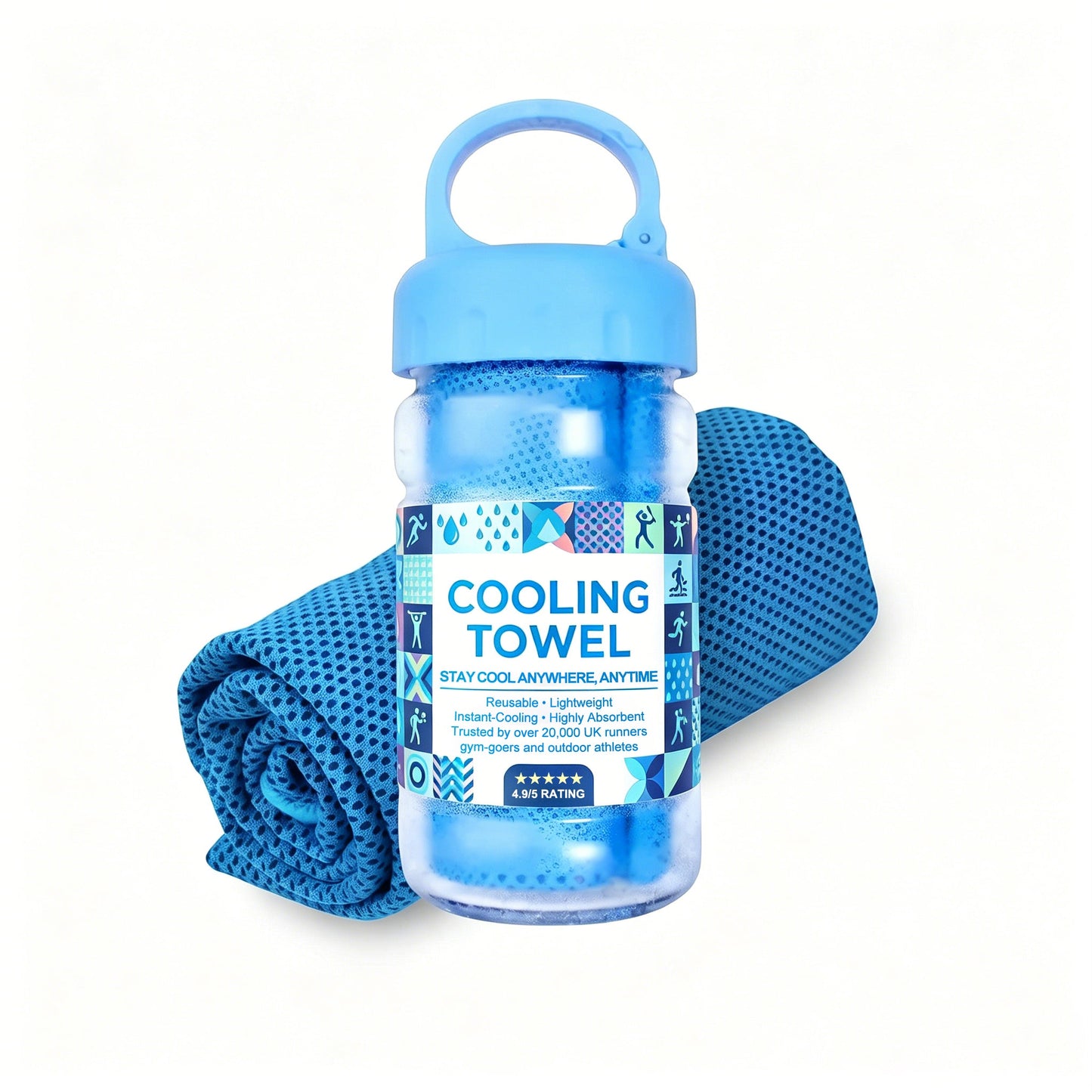 🎁❄️Last Day Buy 1 Get 1 Free (Each only ￡3.49)❄️Cold Sweat Towel You Can Use Anywhere, Anytime! Reusable Soft Absorbent Cooling Portable