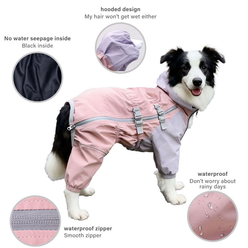 Color Block Polyester Four Legged Jumpsuit For Medium Large Dogs