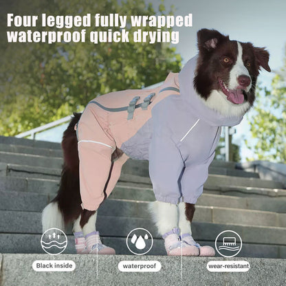 Color Block Polyester Four Legged Jumpsuit For Medium Large Dogs