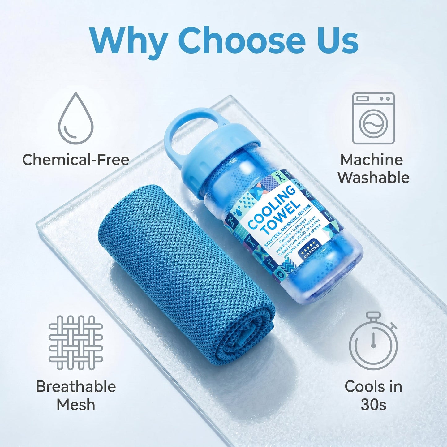 🎁Last Day Buy 1 Get 1 Free (Each only ￡3.49)❄️🔥Cold Sweat Towel You Can Use Anywhere, Anytime! Reusable Soft Absorbent Cooling Portable