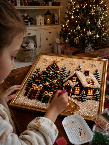 Premium 3D Pearl Christmas DIY Wall Art Kit