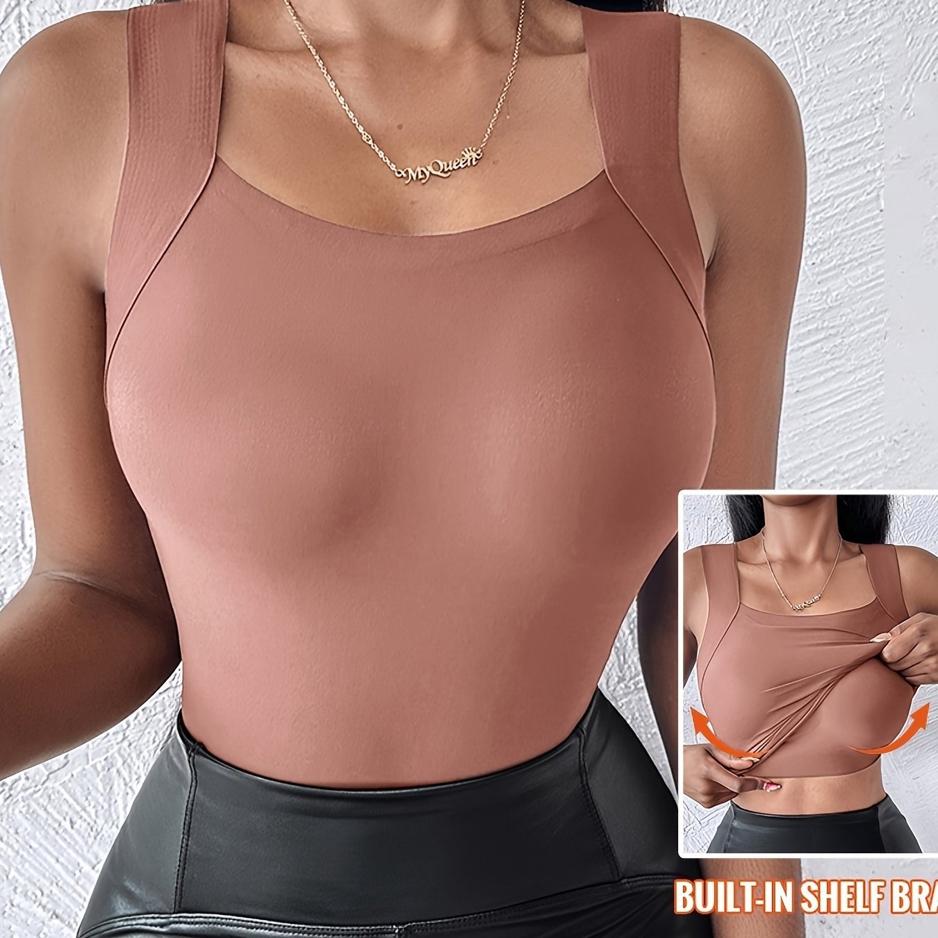 🏆Last Day Special Price💐Women's U Neck Tank Tops with Built-In Bra