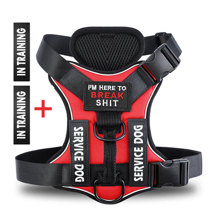 No Pull Reflective Tactical Vest Style Dog Harness For Outdoor Training Walking