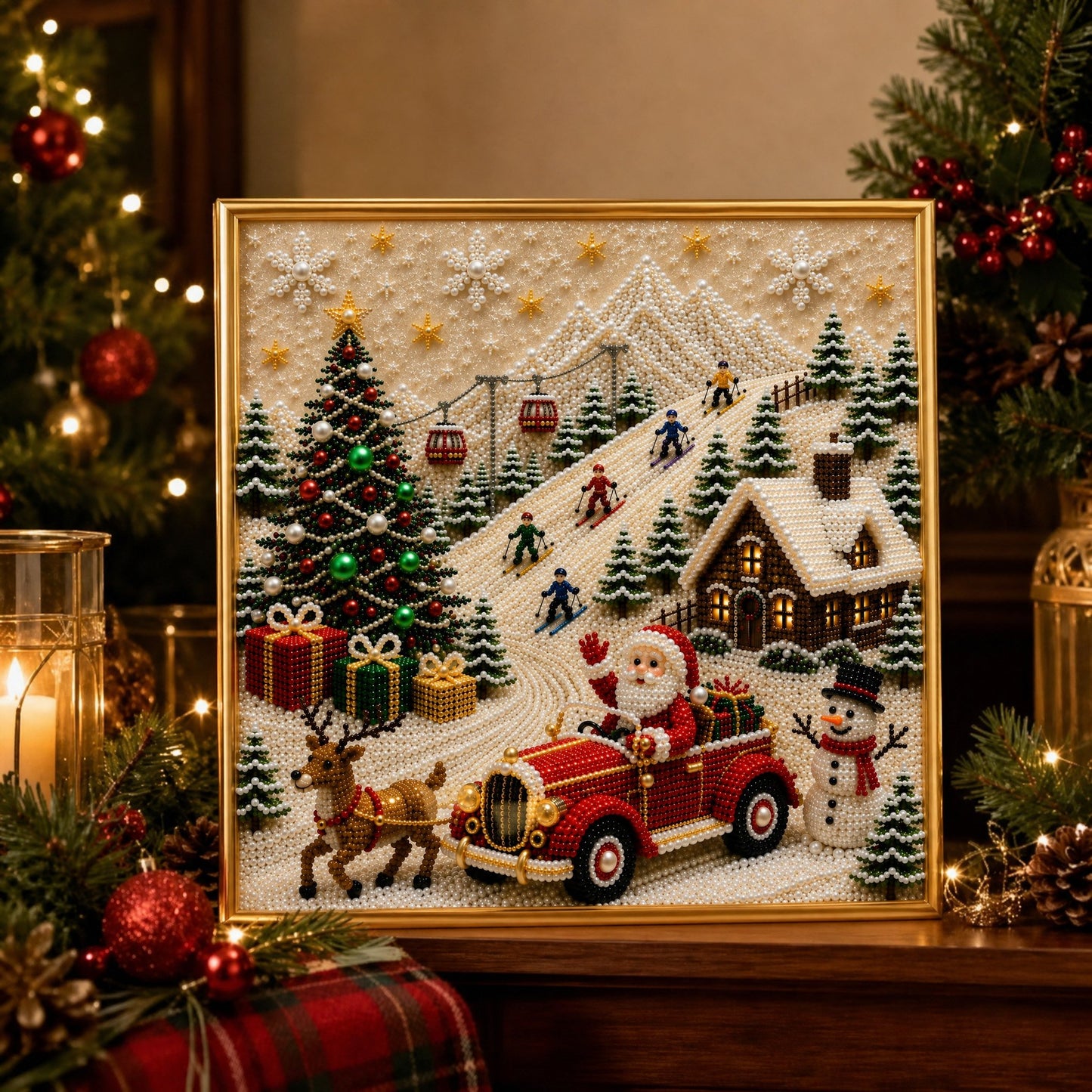 Premium 3D Pearl Christmas DIY Wall Art Kit