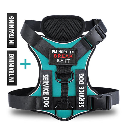 No Pull Reflective Tactical Vest Style Dog Harness For Outdoor Training Walking