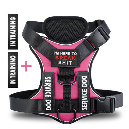No Pull Reflective Tactical Vest Style Dog Harness For Outdoor Training Walking
