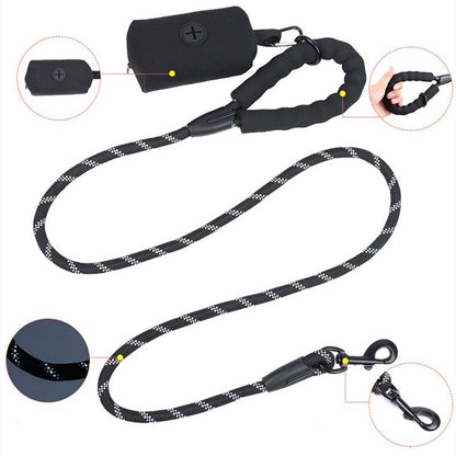 1.5M Large Dog Leash With Waste Poop Bag