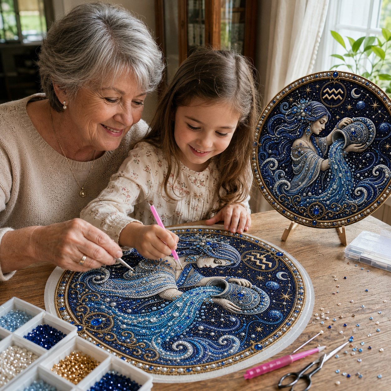 ⏳49% Discount Limited Time⏳3D Pearl 12 Zodiac Signs DIY Astrology Art Kit
