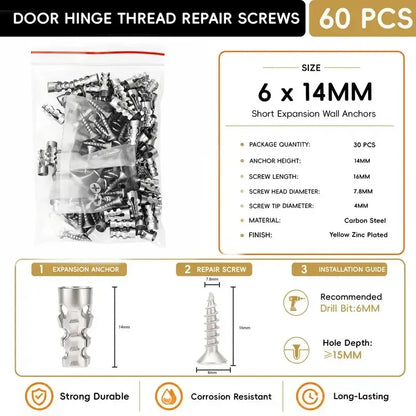 🛠️🔩 Kit de Anclajes Autoperforantes para Paneles de Yeso con Tornillos 🪨 Accesorios de Fijación de Pared de Fácil Instalación