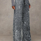 💖LAST DAY SALE 50% OFF🥰Women's Sequin Sparkle Wide Leg Pants with Elastic Waistband