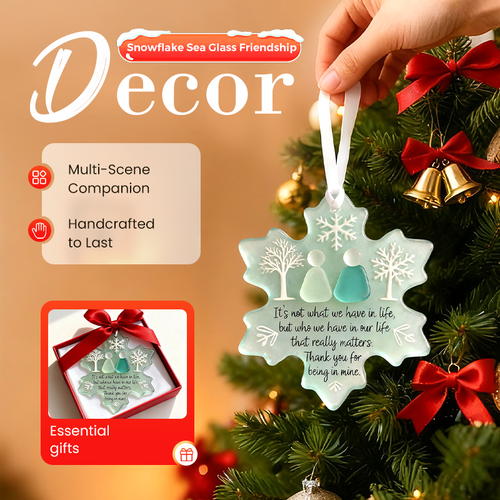 🎄Christmas Pre Sale $6.99!!☃️🌊Snowflake-Shaped Sea Glass Friendship Decor❄✨ Shaped by Nature & Crafted by Hand!