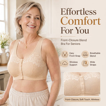 ⏳Hot Sale!!!🖤⏰Comfortable Wireless Front Closure Breathable Cotton Lifting Bra for Seniors