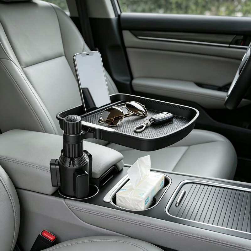 💰 Descuento instantáneo ⏳ Expansor de portavasos para coche con bandeja