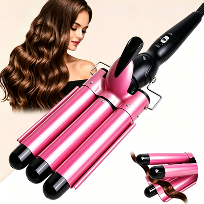 🔒 Exclusive Online Offer ✨3-Barrel Curling Iron with Adjustable Temperature