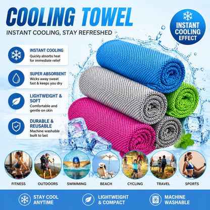 🎁Last Day Buy 1 Get 1 Free (Each only ￡3.49)🔥Cold Sweat Towel You Can Use Anywhere, Anytime! Reusable Soft Absorbent Cooling Portable