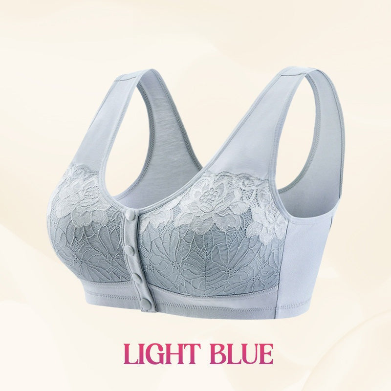 ⏳Hot Sale!!!🖤⏰Comfortable Wireless Front Closure Breathable Cotton Lifting Bra for Seniors
