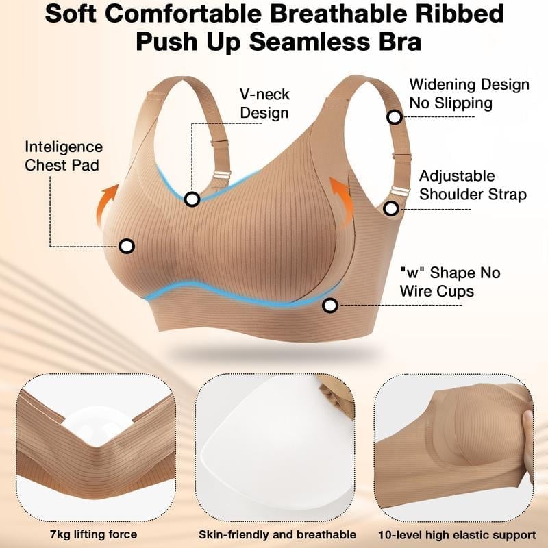 ⏰Last Day: Buy 1 Get 3🔥Comfortable Wireless Full Coverage Jelly Smoothing Super Bra 2.0👙 All-Day Comfort No More Sagging👍