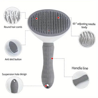 Brush for Shedding and Grooming, One-Click Remove