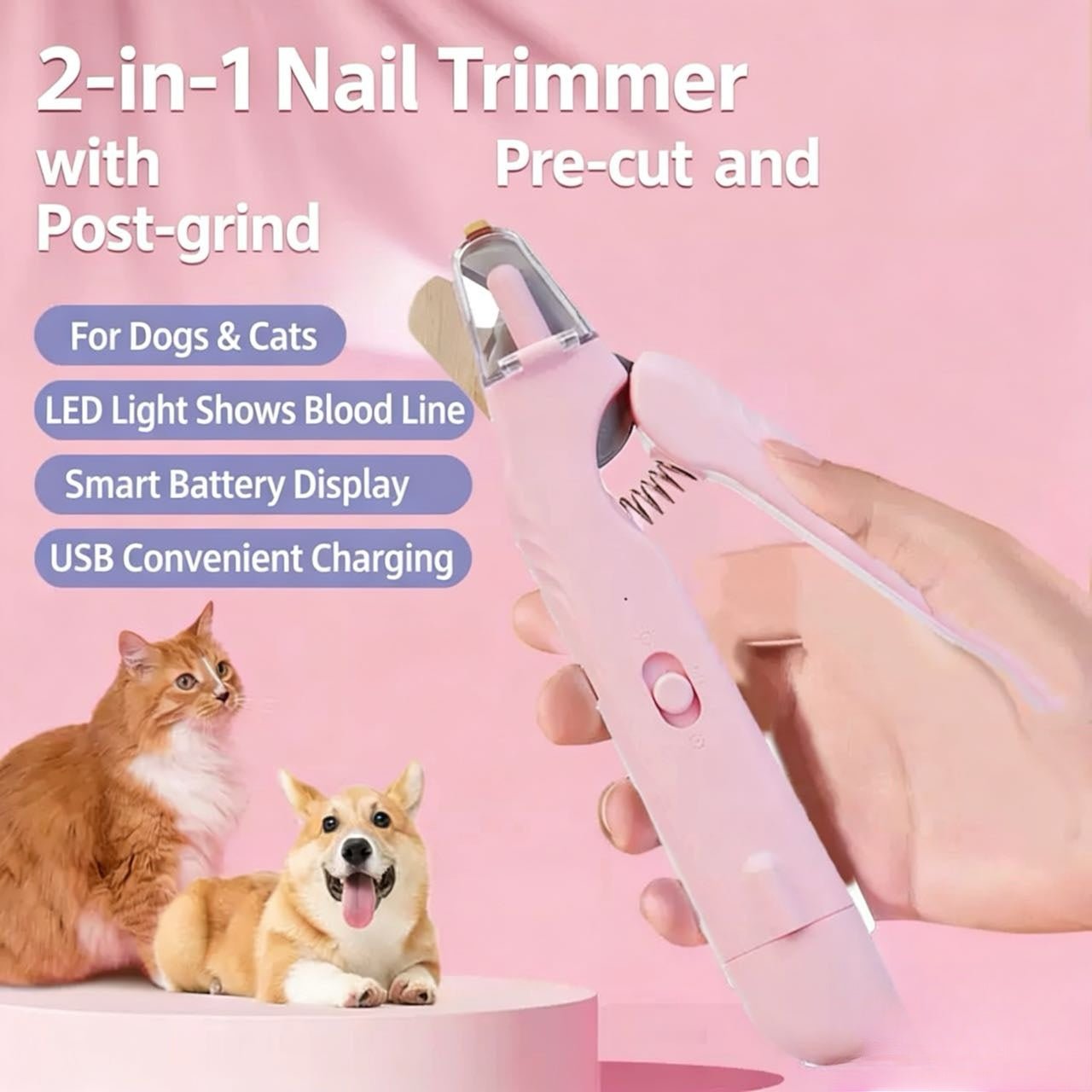 2-in-1 LED Pet Nail Trimmer