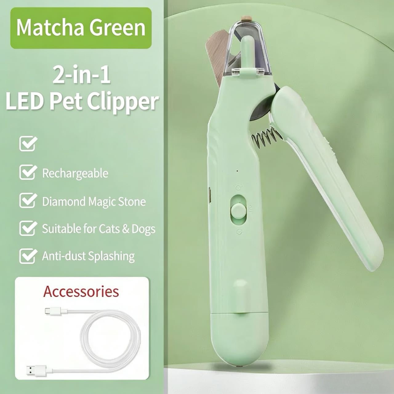 2-in-1 LED Pet Nail Trimmer