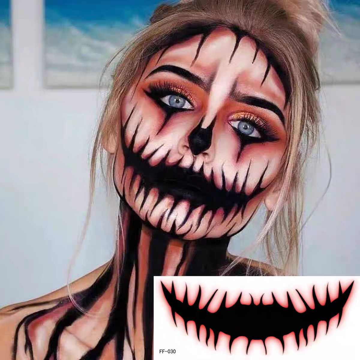 Halloween Prank Temporary Makeup Tattoo😈Realistic and Easy to Remove