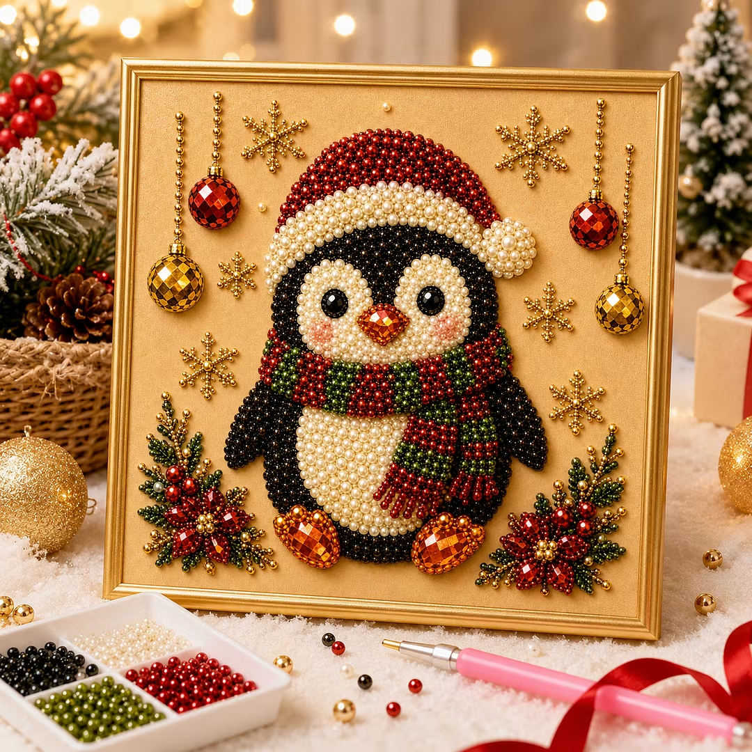Framed Holiday Pearl Painting DIY Kit For Beginners