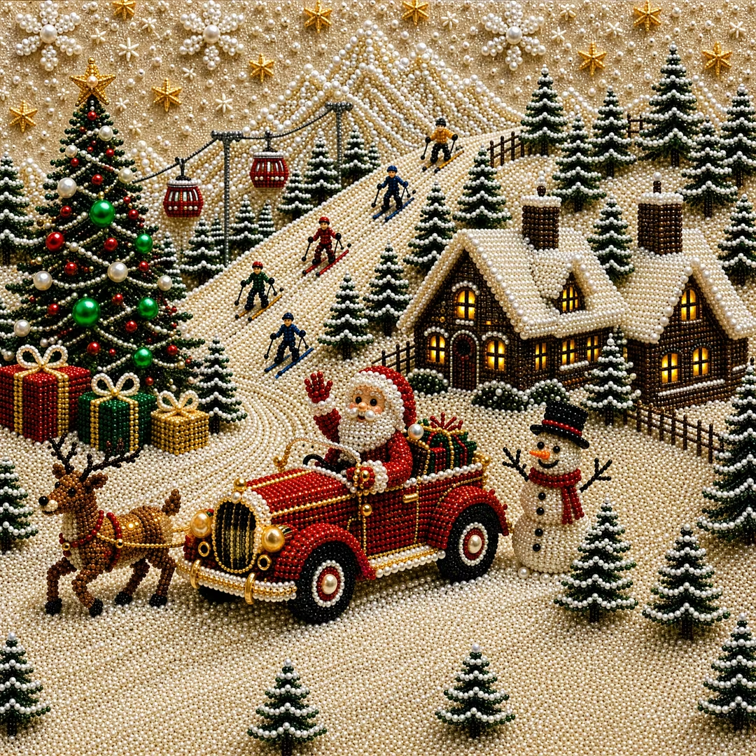 Framed Christmas Pearl Diamond DIY Art Kit