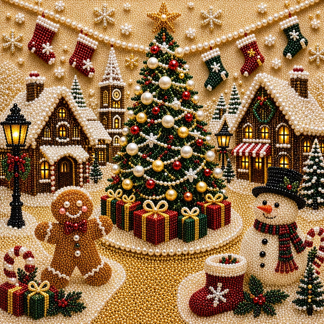 Framed Christmas Pearl Diamond DIY Art Kit