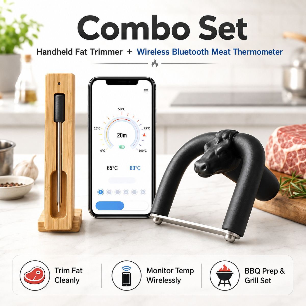 🔥 Novedad ⚡ Cortador de Grasa Manual para Carne de Res y Cerdo