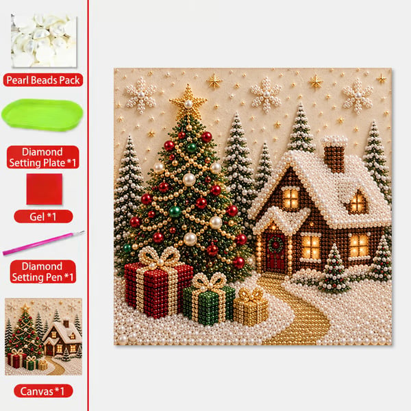 Premium 3D Pearl Christmas DIY Wall Art Kit
