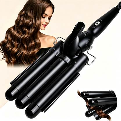 🔒 Exclusive Online Offer ✨3-Barrel Curling Iron with Adjustable Temperature