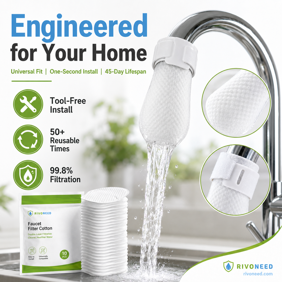 🥳2026 TOP-ANGEBOT🥳💞ÜBER 50.000 VERKÄUFE! 🚰💧 50% RABATT! Spritzschutz Küchenarmatur Baumwollfilter – Mehrlagige PP-Baumwolle entfernt Rost, Sedimente & Verunreinigungen. Schützt Ihr Leitungswasser – sauberer, sicherer, besserer Geschmack! 🛡️✨