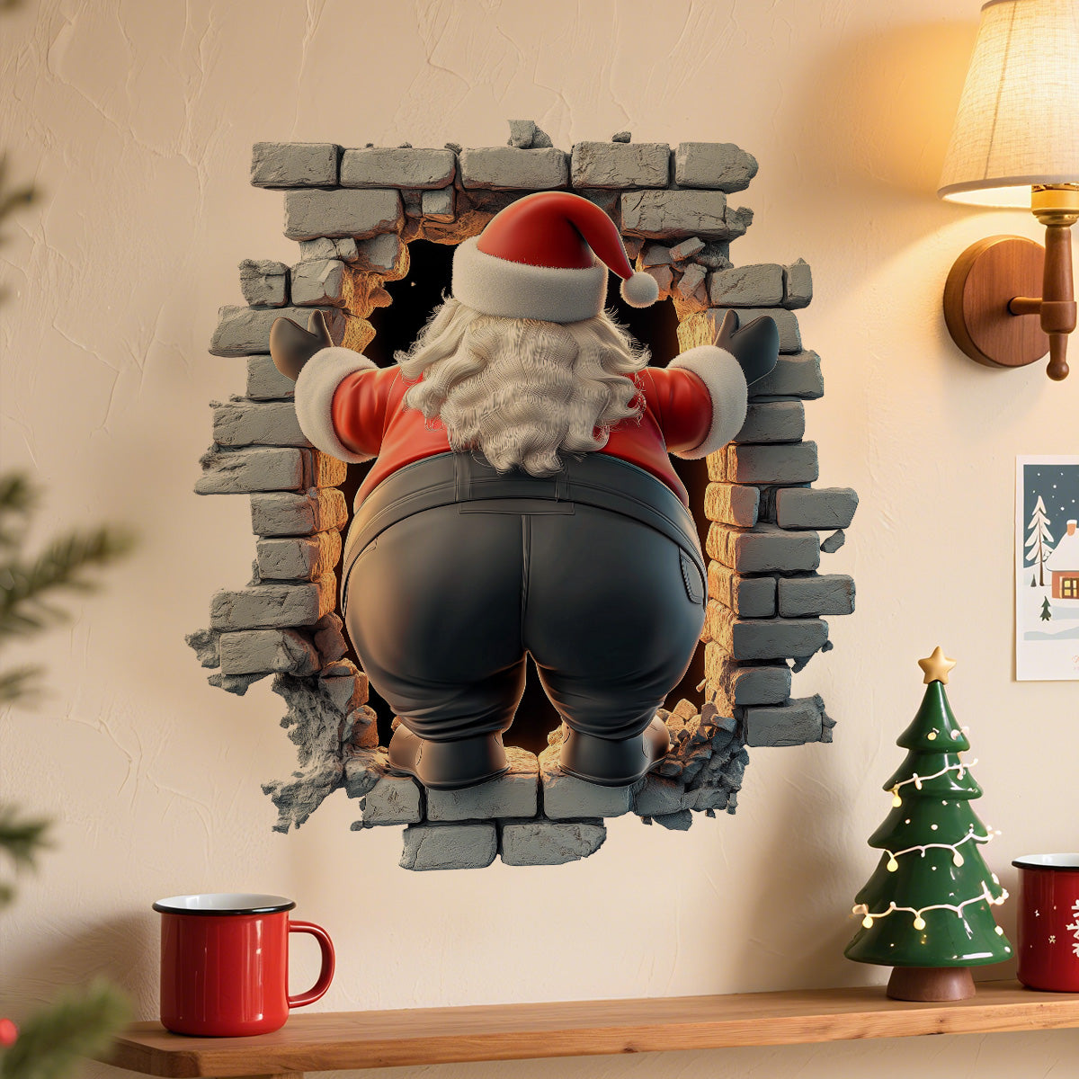 🎁Oferta de Navidad - Solo $17.99🎄🎅 Pegatinas de pared 3D de Navidad – Decoración creativa para el hogar en estas fiestas