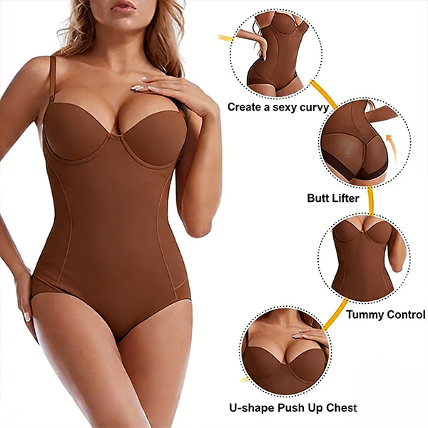 🔥LAST DAY SALE 50% OFF🔥Shapewear Bodysuit with Bra | Ruched Slimming Adjustable Waist✨