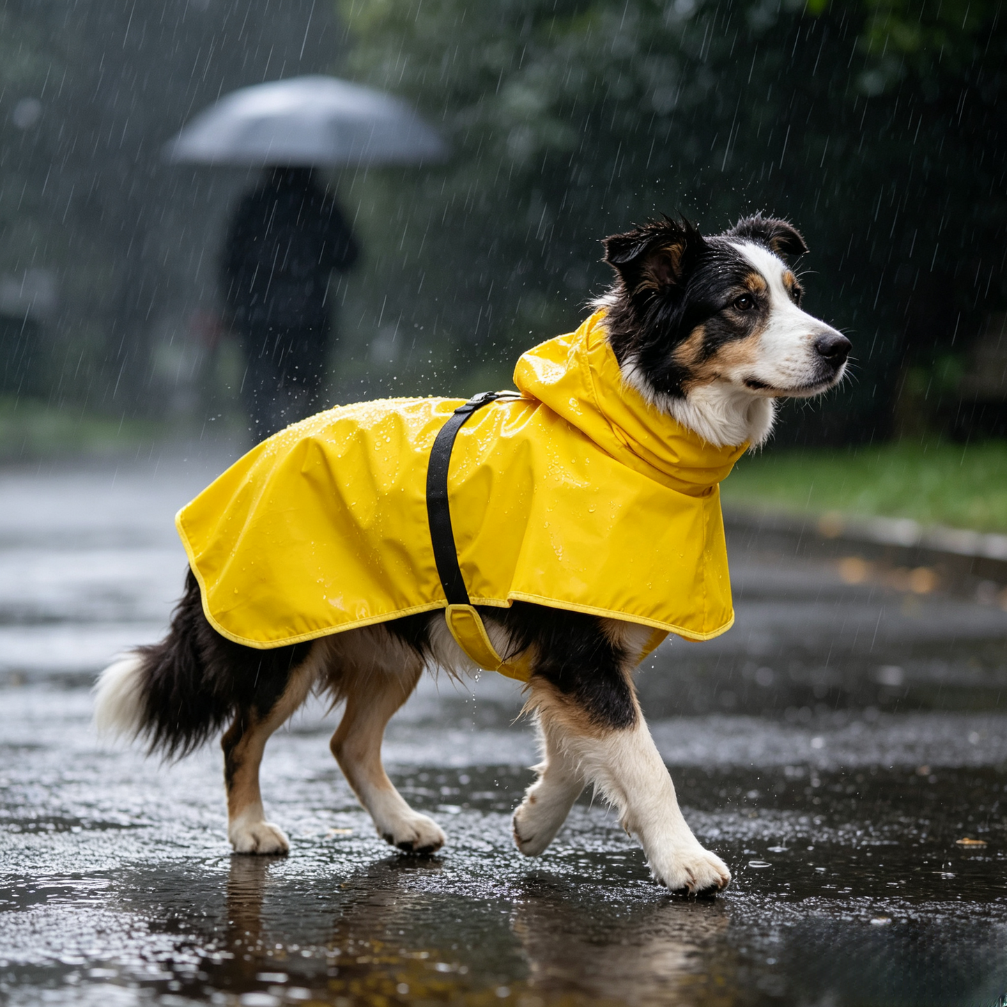 Waterproof Polyester Two Leg Raincoat For Medium Large Dogs