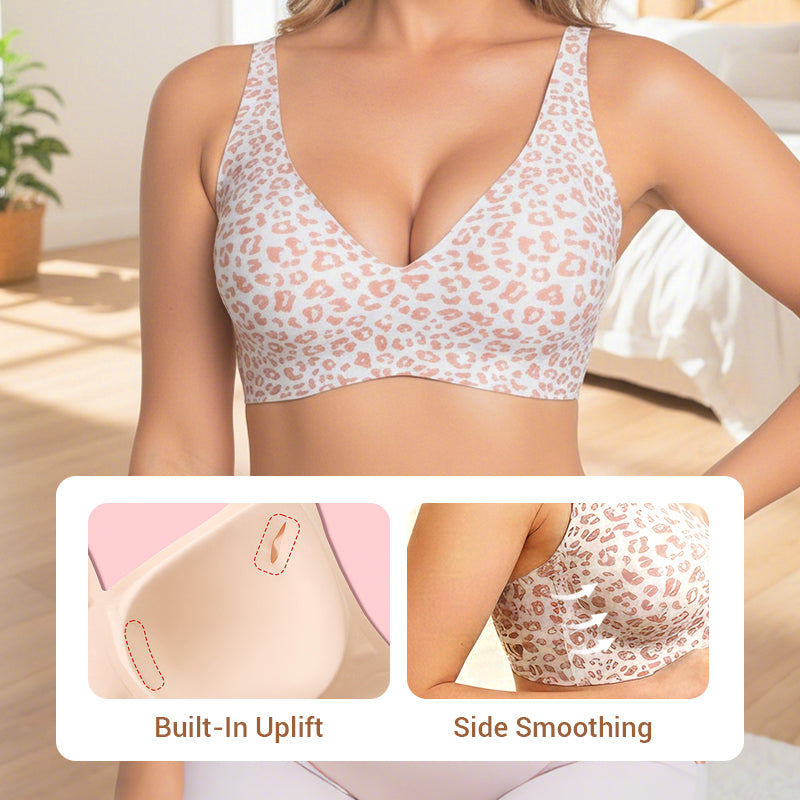 🏆 Last Day Special Price! 💐Jelly Wireless Womens Comfortable Wireless Bras Push Up Bralettes Seamless Tshirts Bras Deep V Everyday Bras