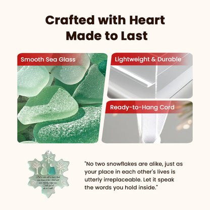 🎄Christmas Pre Sale $6.99!!☃️🌊Snowflake-Shaped Sea Glass Friendship Decor❄✨ Shaped by Nature & Crafted by Hand!