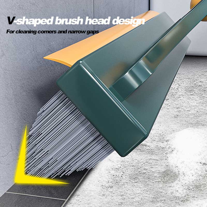 Voalsz Bodenschrubber, 3-in-1 Bodenschrubber mit 137 cm verstellbarem langem Griff und Schaber, robuste Bodenbürste mit steifen Borsten zum Reinigen von Dusche, Bad, Küche, Terrasse, Garage, Poolwänden und Terrassendielen, Orange&Weiß