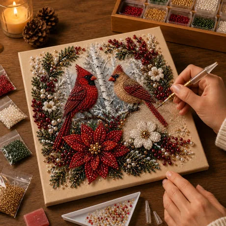 🔥49% Limited Time Discount🔥Cardinal Winter Pearl Art DIY Home Craft Kit