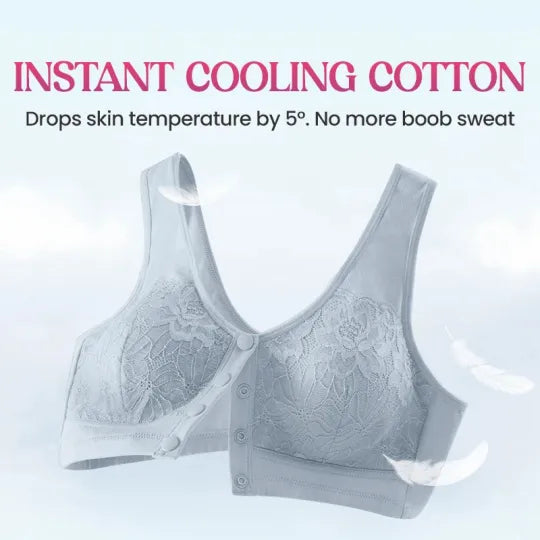 ⏳Hot Sale!!!🖤⏰Comfortable Wireless Front Closure Breathable Cotton Lifting Bra for Seniors